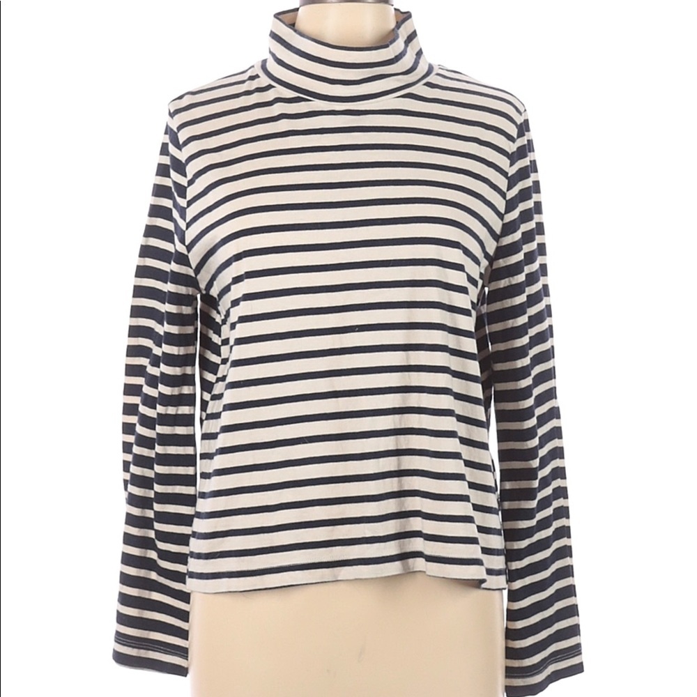 Madewell Long Sleeve Striped Turtleneck Large